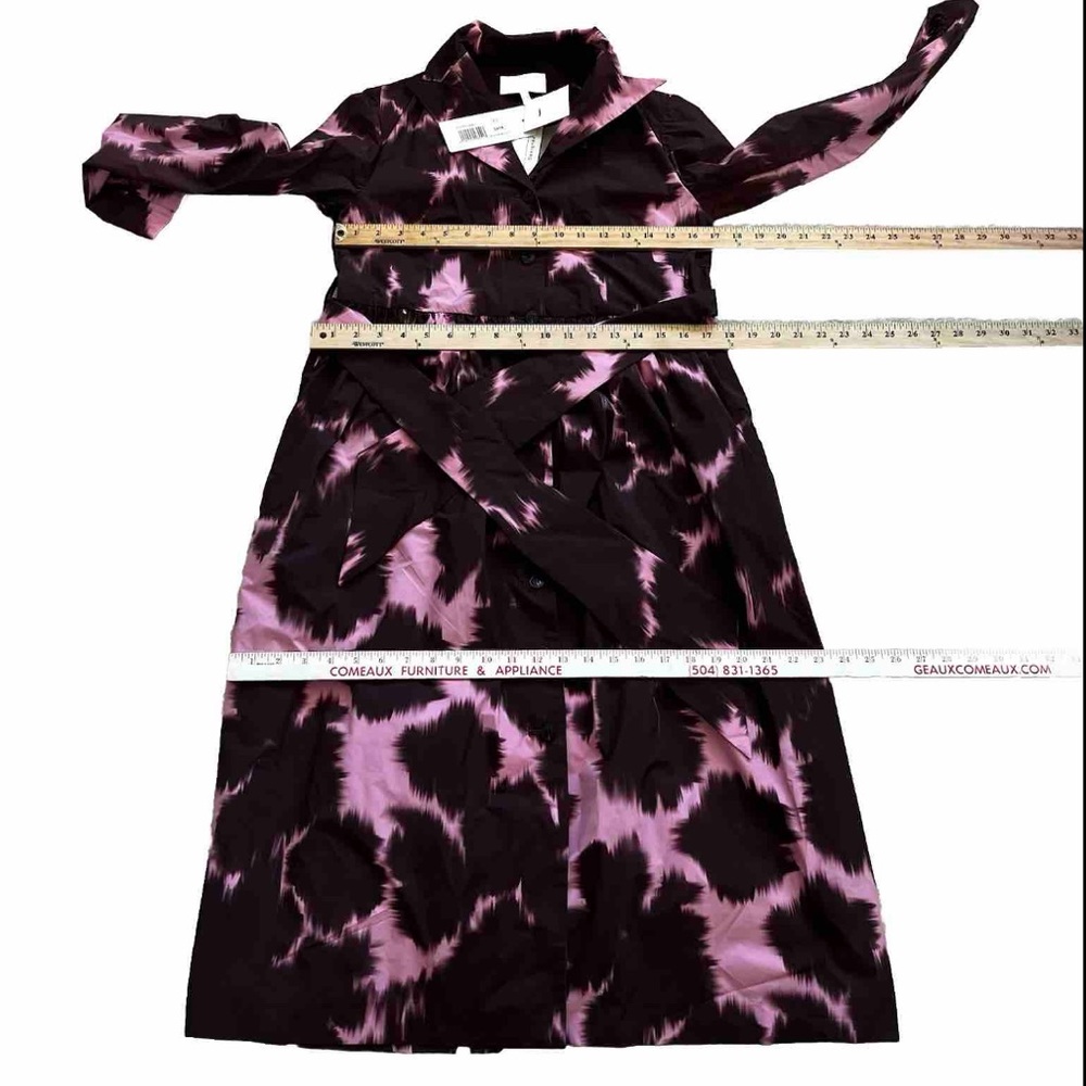 PSOPHIA NWT Printed Taffeta Long Dress - Chestnut Size XS Chic Sophisticated - Picture 7 of 9